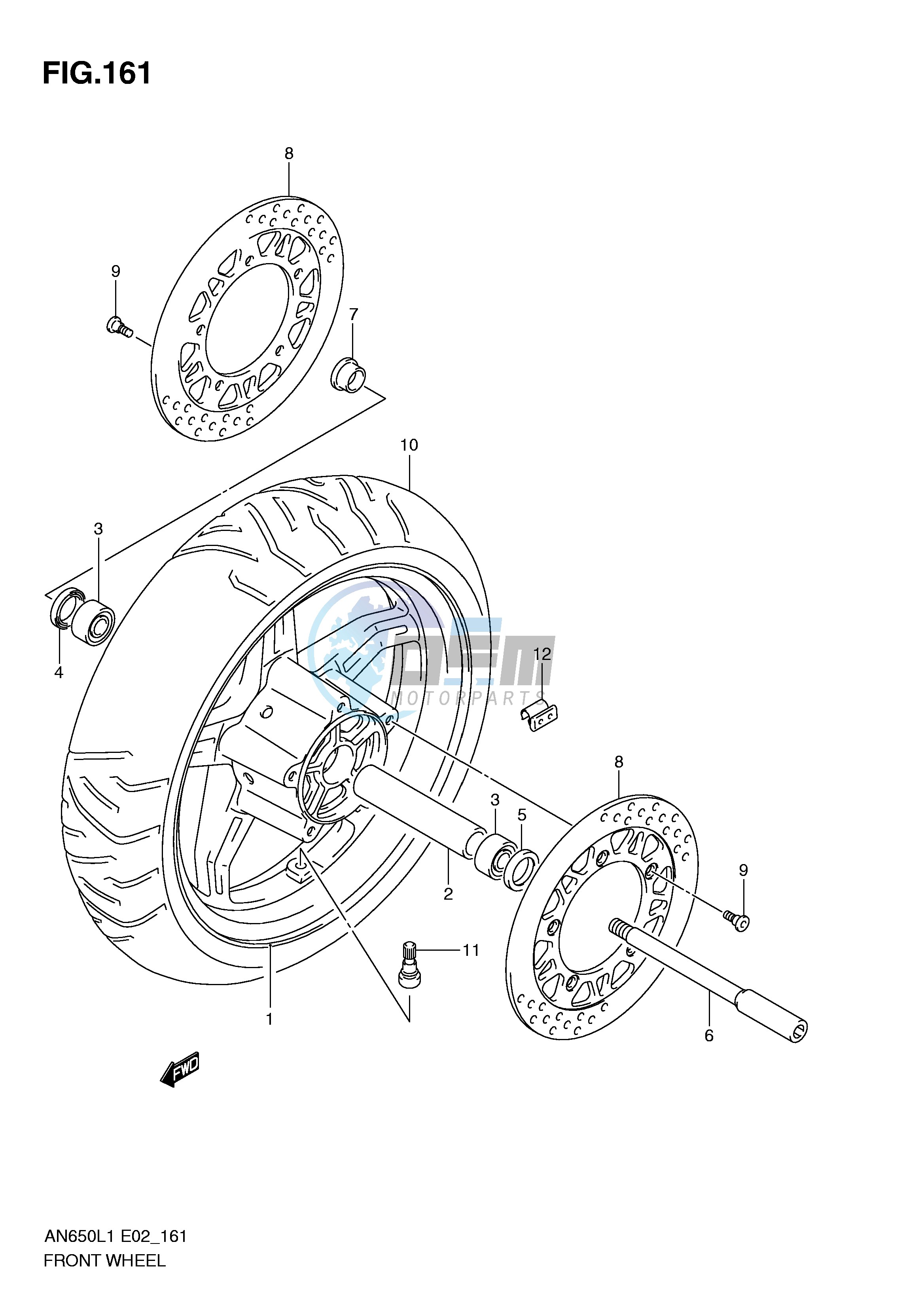 FRONT WHEEL (AN650L1 E19)