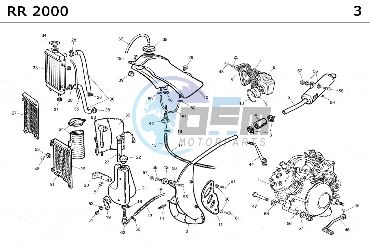 EXHAUST,RADIATOR,TANK, AIRFILTER