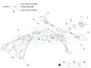 RSV4 1000 RR USA USA drawing Rear lights