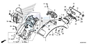 CB1100 UK - (E) drawing REAR FENDER (CB1100CA/CAD/NA/NAD)