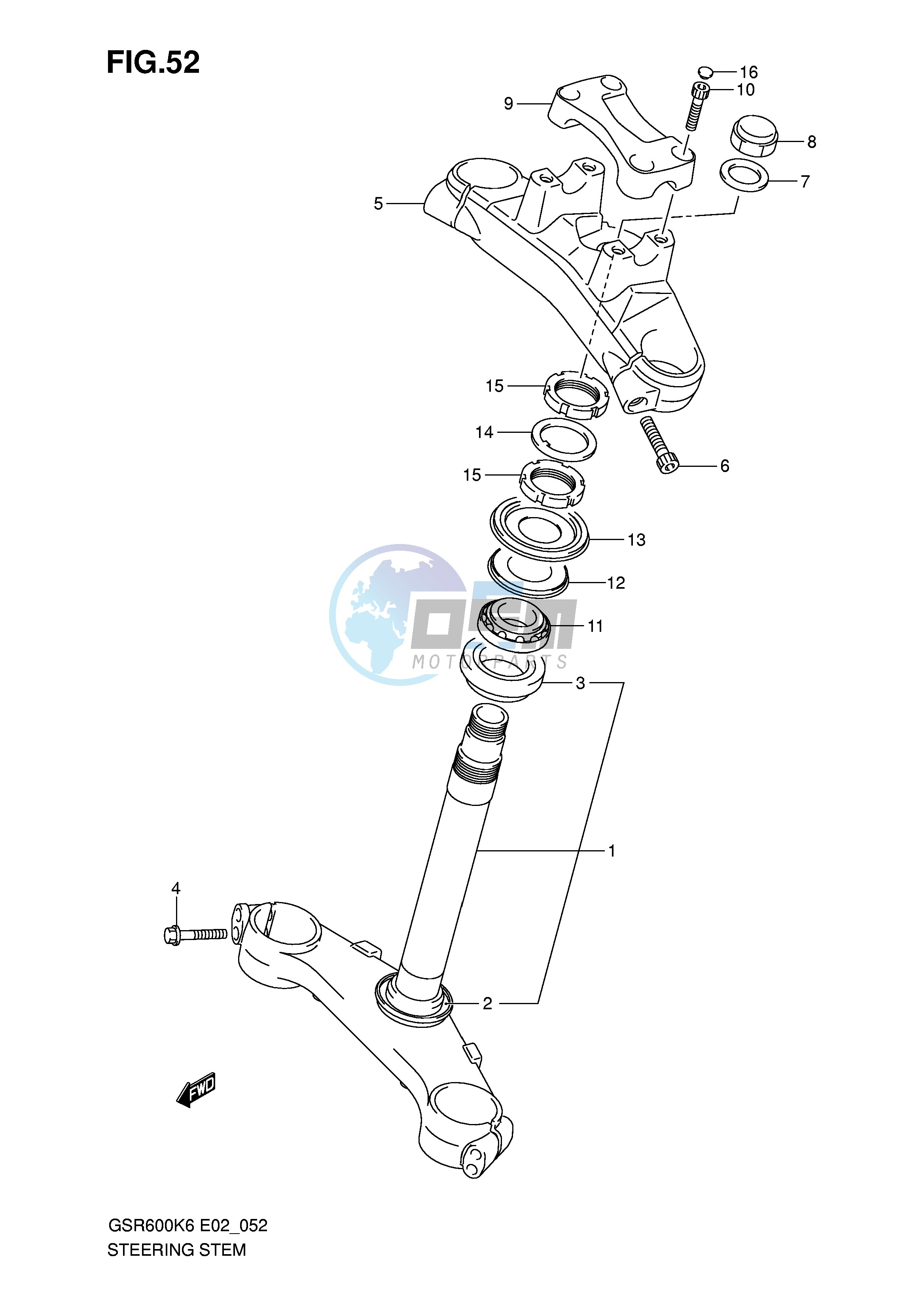 STEERING STEM (GSR600K6 UK6 K7 UK7)