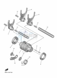 YZ450F (B2WA) drawing SHIFT CAM & FORK