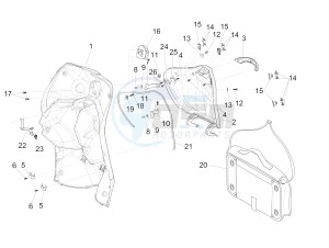 LIBERTY 50 CORPORATE NO ABS E4 (EMEA) drawing Front glove-box - Knee-guard panel