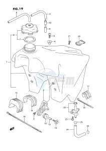 RM250 (E2) drawing FUEL TANK (MODEL P R)