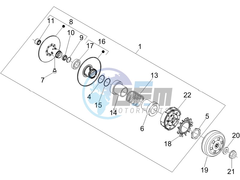 Driven pulley