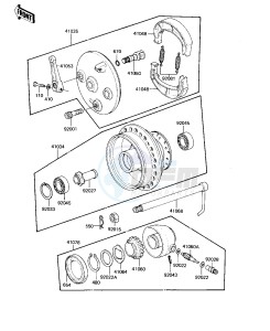 KDX 250 B [KDX250] (B2) [KDX250] drawing FRONT HUB_BRAKE -- 82 KDX250-B2- -