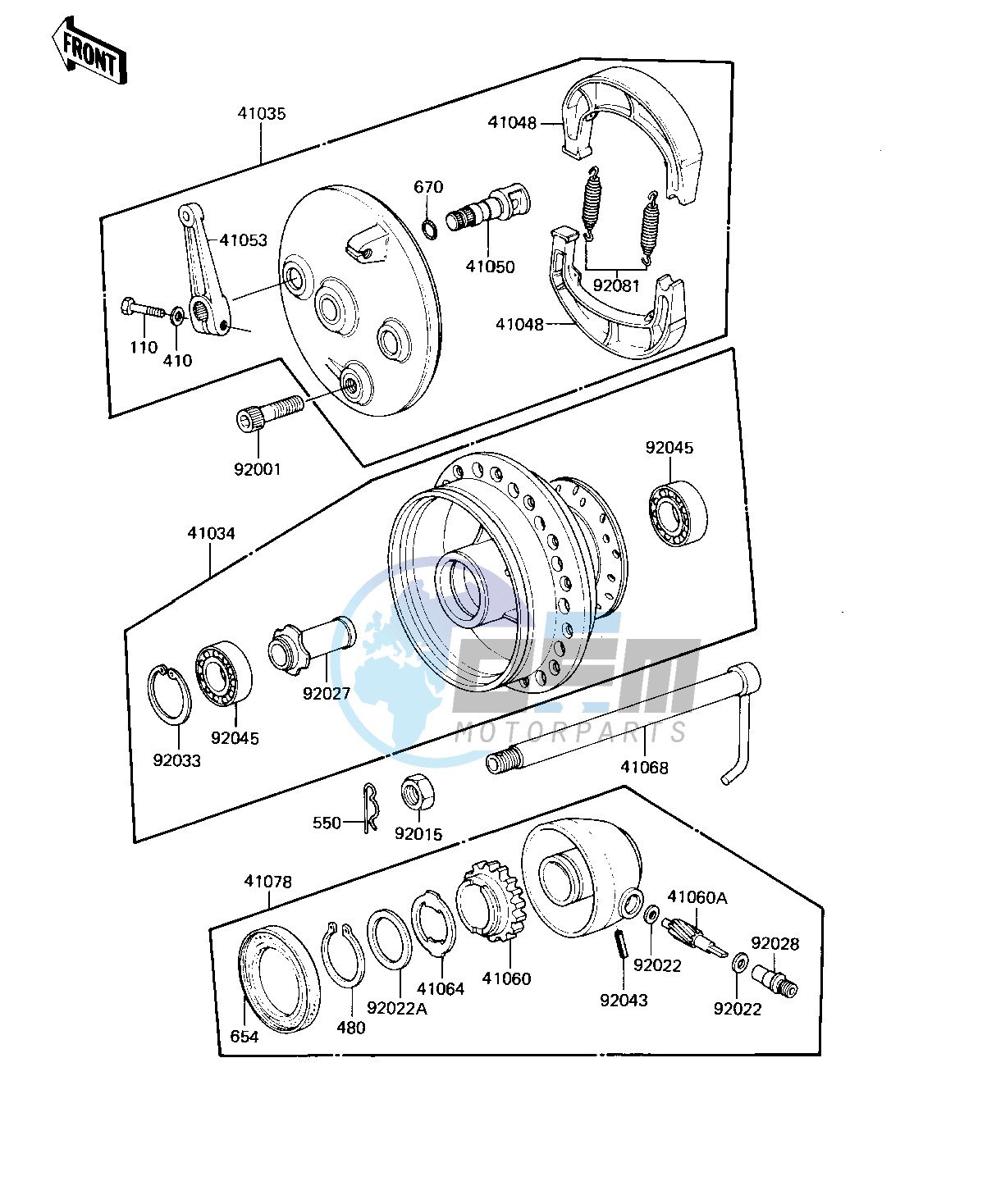 FRONT HUB_BRAKE -- 82 KDX250-B2- -