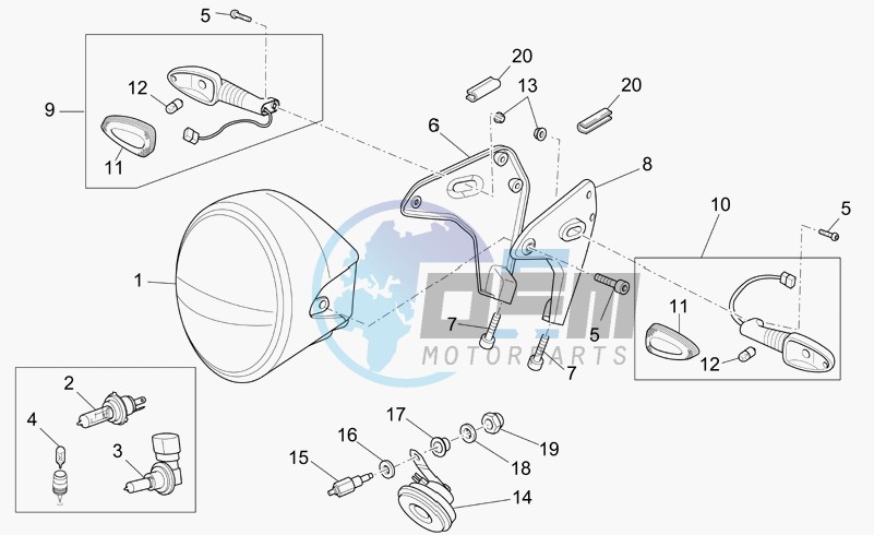 Headlight/horn