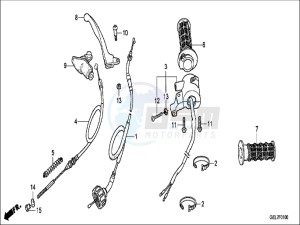 CRF50FH Europe Direct - (ED) drawing HANDLE LEVER/SWITCH/CABLE