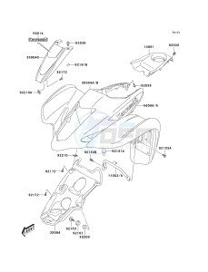 KSF 400 A [FX400] (A6F) A6F drawing FRONT FENDER-- S- -