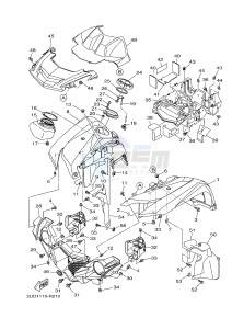 YFM700FWAD YFM70GPLG GRIZZLY EPS SE (B318) drawing FRONT FENDER