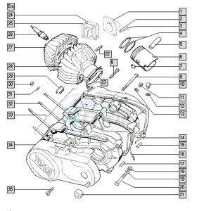 SUPER_TOM_V-K3 50 V-K3 drawing Crankcase-cylinder-piston