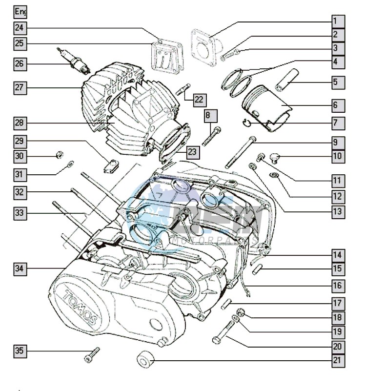 Crankcase-cylinder-piston