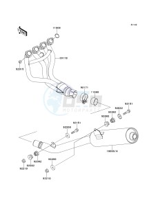 ZX 900 E [NINJA ZX-9R] (E1-E2) [NINJA ZX-9R] drawing MUFFLER-- S- -