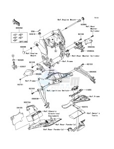 NINJA ZX-10R ZX1000E8F FR GB XX (EU ME A(FRICA) drawing Frame Fittings