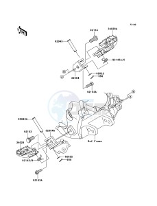 KLX450R KLX450A9F EU drawing Footrests