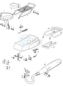 SPRINT 50 drawing Seat-shields-exhaust