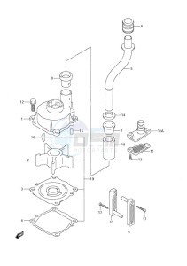 DF 140 drawing Water Pump DF 140T (S/N 682148 & Older) DF 140Z (S/N 680233 & Older)