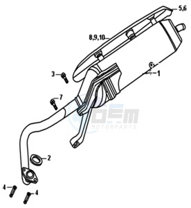 CROX 50 25KMH (L8 L9) NL EURO4 drawing EXHAUST MUFFLER