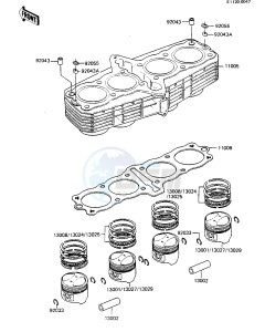 ZX 750 A [GPZ 750] (A1-A2) [GPZ 750] drawing CYLINDER_PISTONS