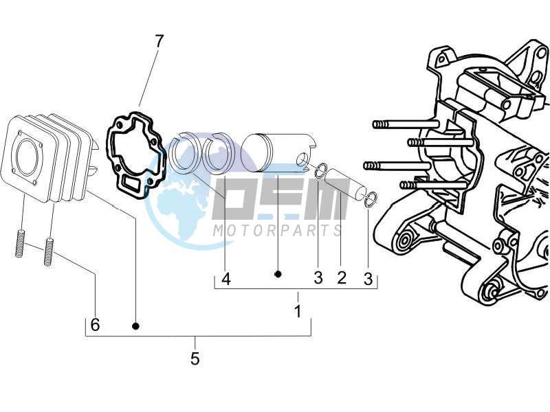 Cylinder - piston - wrist pin unit