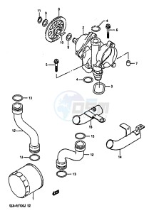 GSX-R1100 (G-H-J) drawing OIL PUMP