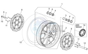 Shiver 750 drawing Front wheel