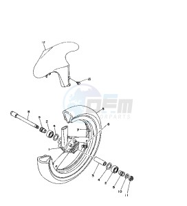 TZ 250 drawing FRONT WHEEL