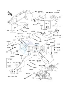 KAF 400 A [MULE 610 4X4] (A6F-AF) A6F drawing FRONT BRAKE PIPING