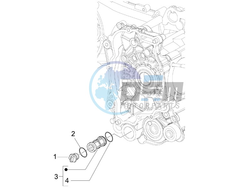 Flywheel magneto cover - Oil filter