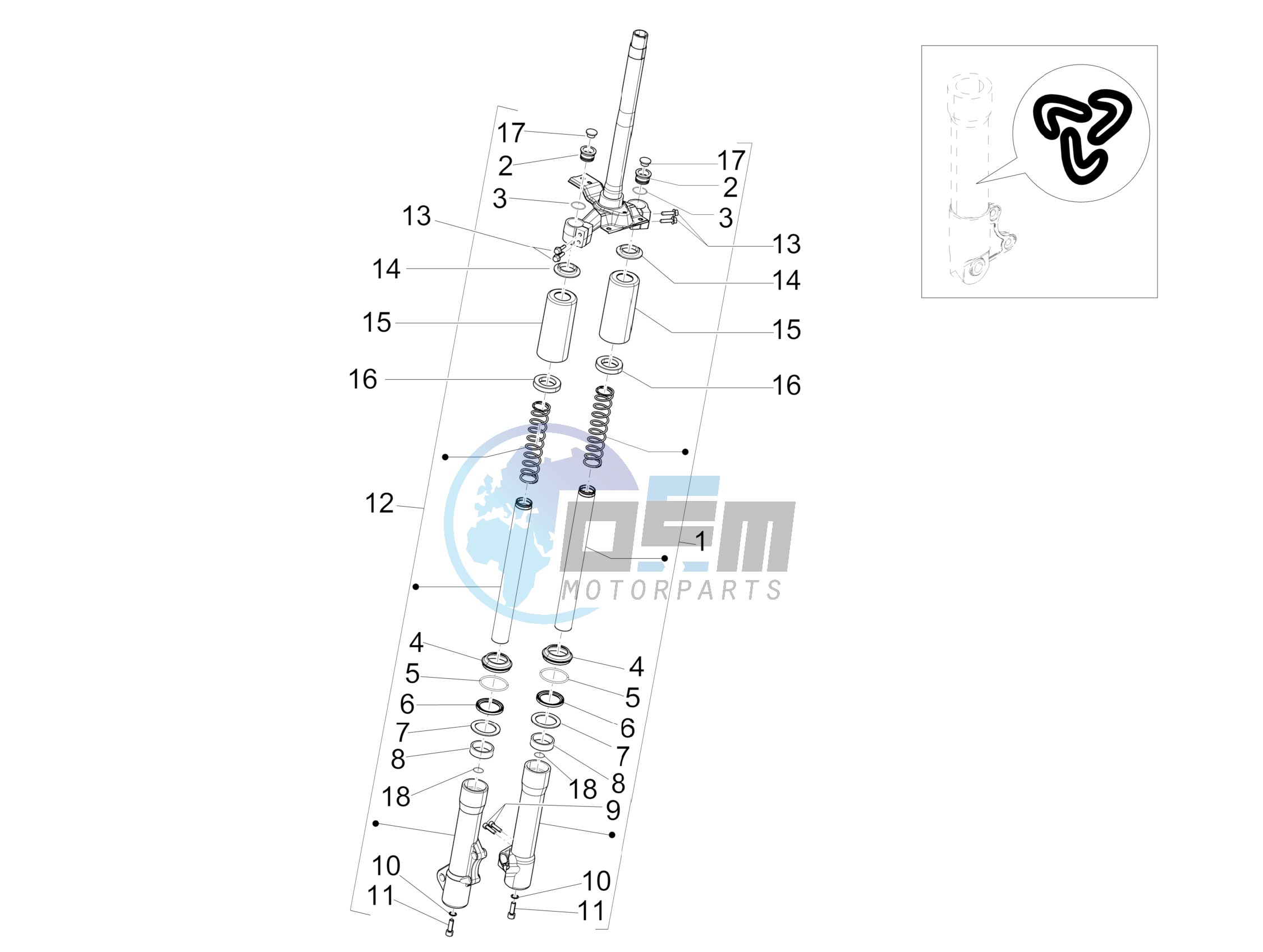 Fork's components (Kayaba)