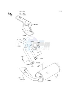 KAF 620 P [MULE 4000] (P9F-PAF) P9F drawing MUFFLER-- S- -