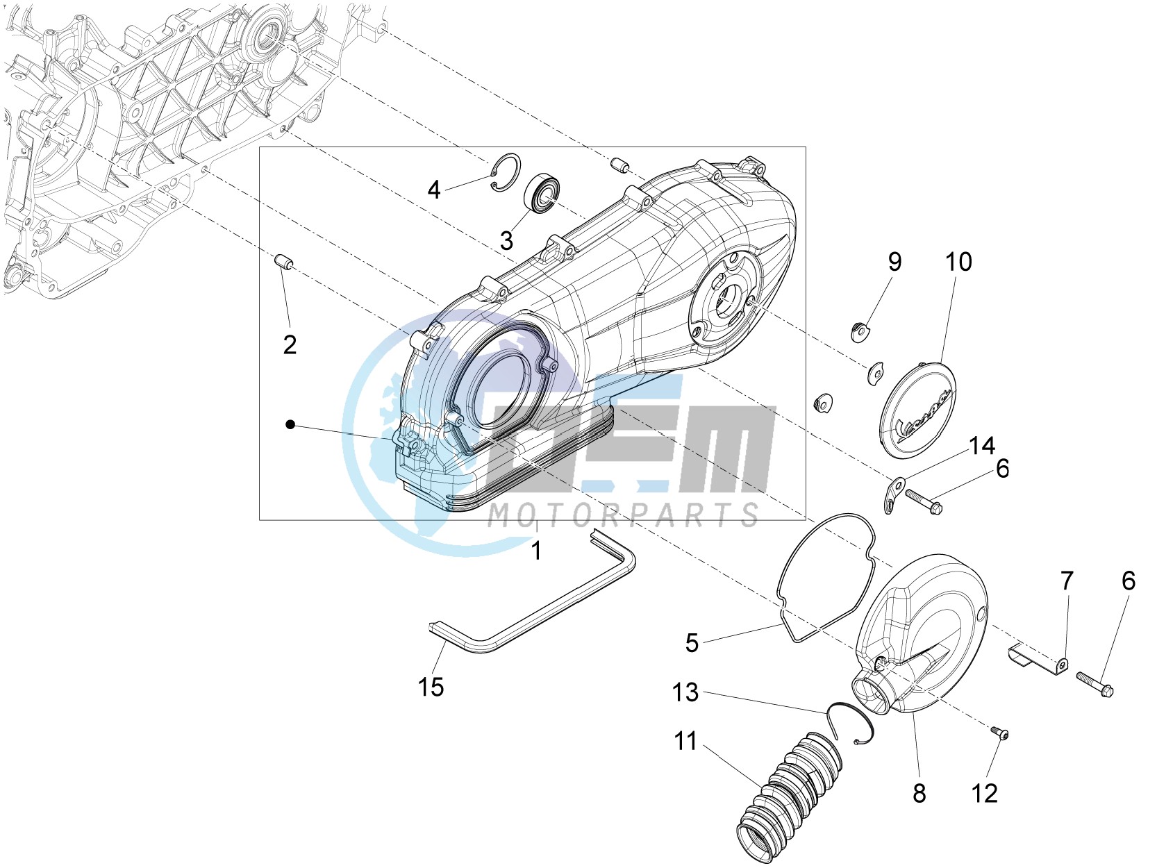 Crankcase cover and cooling