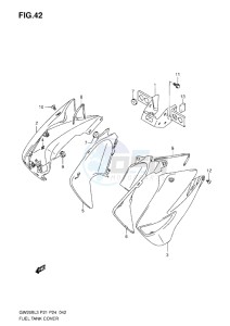 Inazuma GW250 drawing FUEL TANK COVER