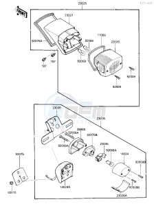 VN 750 A [VULCAN 750] (A2-A5) [VULCAN 750] drawing TAILLIGHT-- S- -