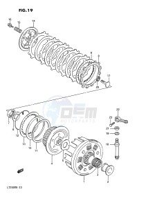 LT250R (E3) drawing CLUTCH (MODEL F G)