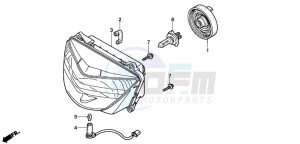 CB600F CB600F drawing HEADLIGHT (2)