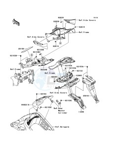 NINJA ZX-6R ZX600R9F FR GB XX (EU ME A(FRICA) drawing Rear Fender(s)