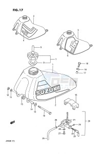 JR50 (P3) drawing FUEL TANK (MODEL F G H)