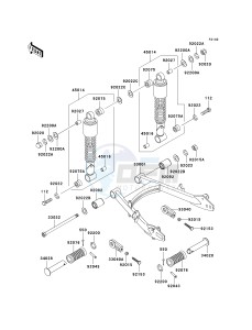 KH 125 M [2000] (M5-M9) drawing SWINGARM_SHOCK ABSORBER