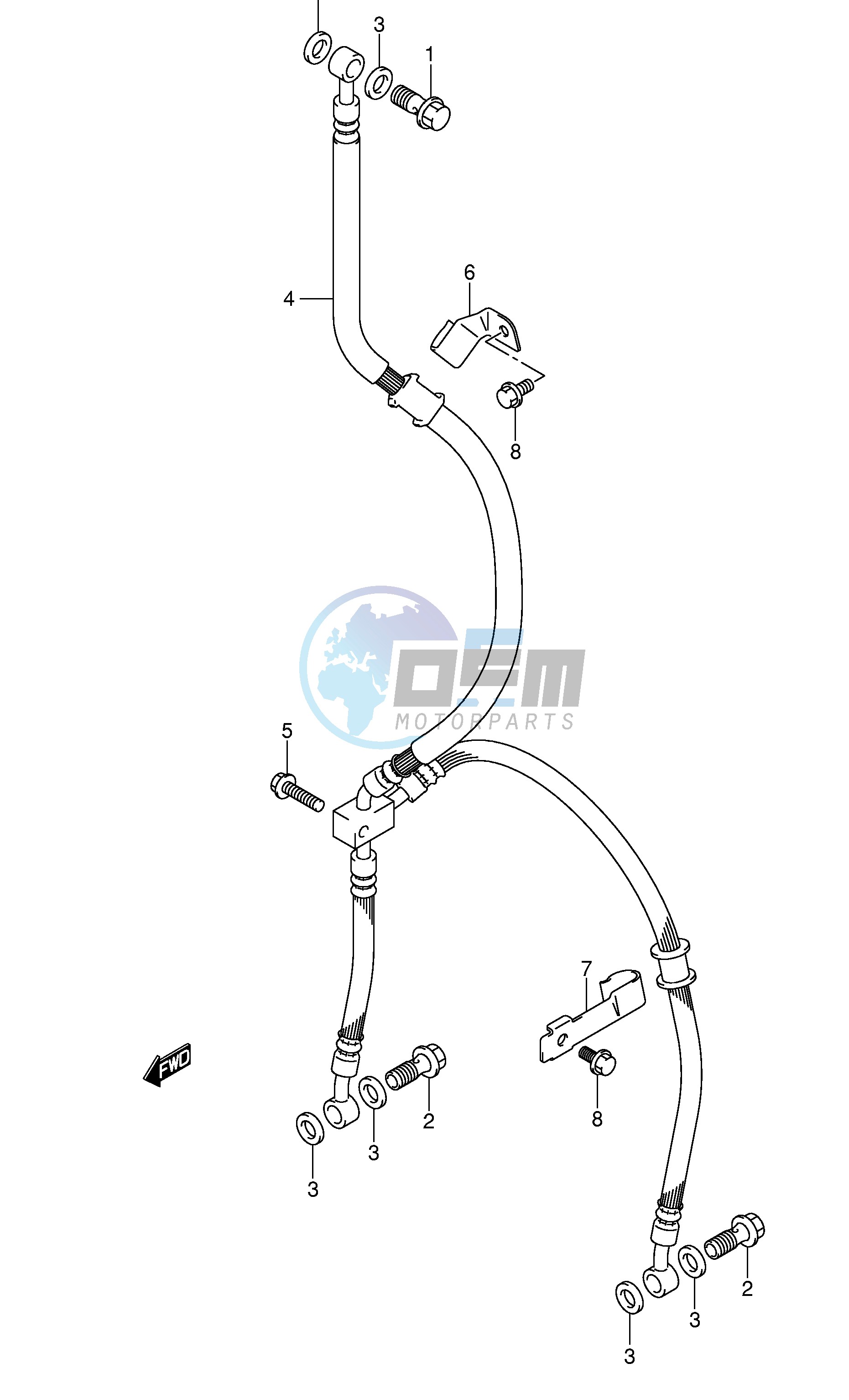 FRONT BRAKE HOSE (SEE NOTE)