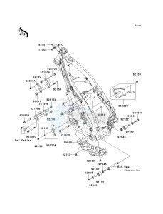 KX 250 T [KX250F] (TF) T6F drawing FRAME FITTINGS