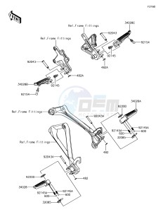 NINJA ZX-10R ZX1000SHF XX (EU ME A(FRICA) drawing Footrests