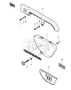 H1 C [MACH III] 500 [MACH III] drawing SIDE COVER_CHAIN COVER -- 69-72 H1_A_B_C- -