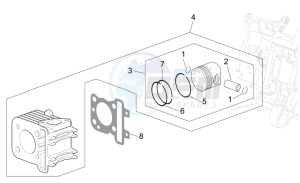 Scarabeo 50 4t 2v e2 drawing Cylinder - Piston