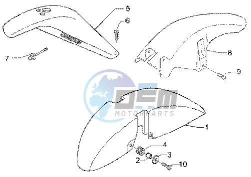 Wheel compartmentmudguard