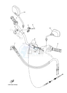 XTZ125E (1SBB) drawing STEERING HANDLE & CABLE