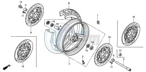 CBR1100XX SUPER BLACKBIRD drawing FRONT WHEEL