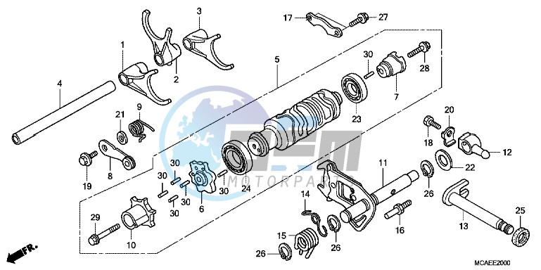 GEARSHIFT DRUM/SHIFT FORK