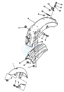 XV VIRAGO 250 drawing FENDER; ITALY, GB